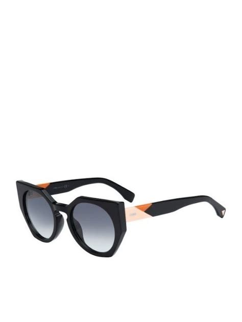 fendi ff 0151 s facets 807 jj|FENDI Acetate Facets Oversized Cat Eye Sunglasses FF 0151/S .